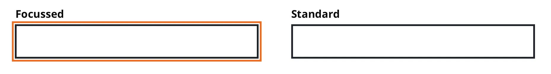 Two inputs demonstrating that outline offset gives some clarity to exactly where the focus is
